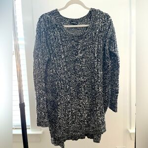 Express black and white extra long sweater. Size small